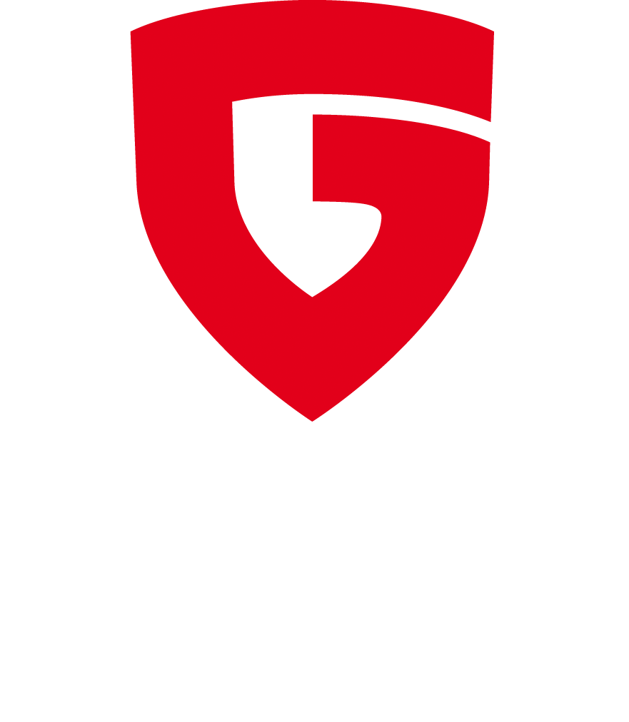 G DATA CyberDefense Logo rot weiß hochkant