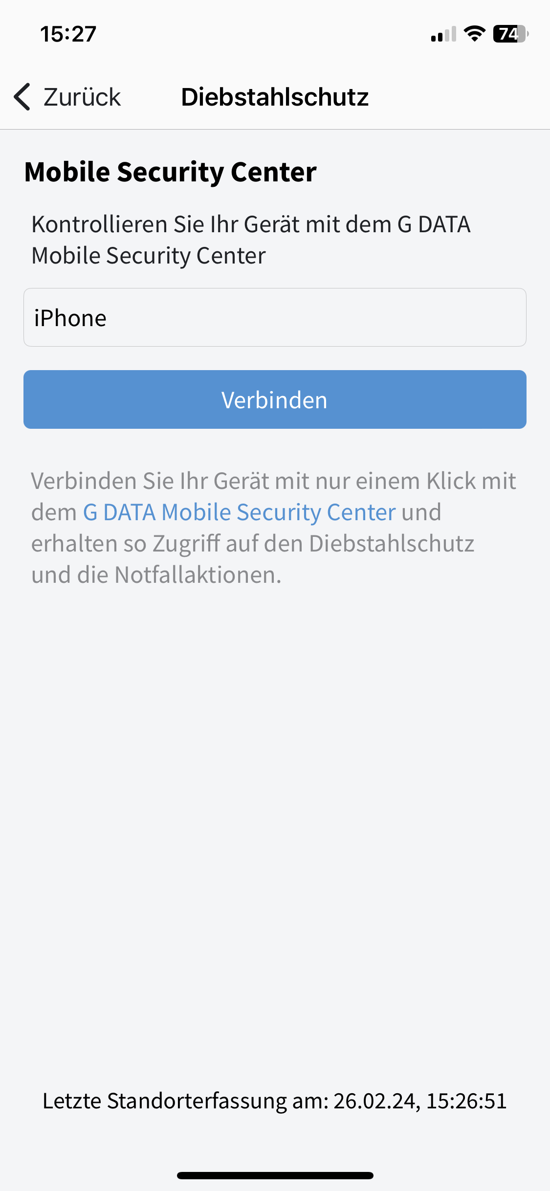 G_DATA_Mobile Security_3.0_Diebstahlschutz_Anmeldung