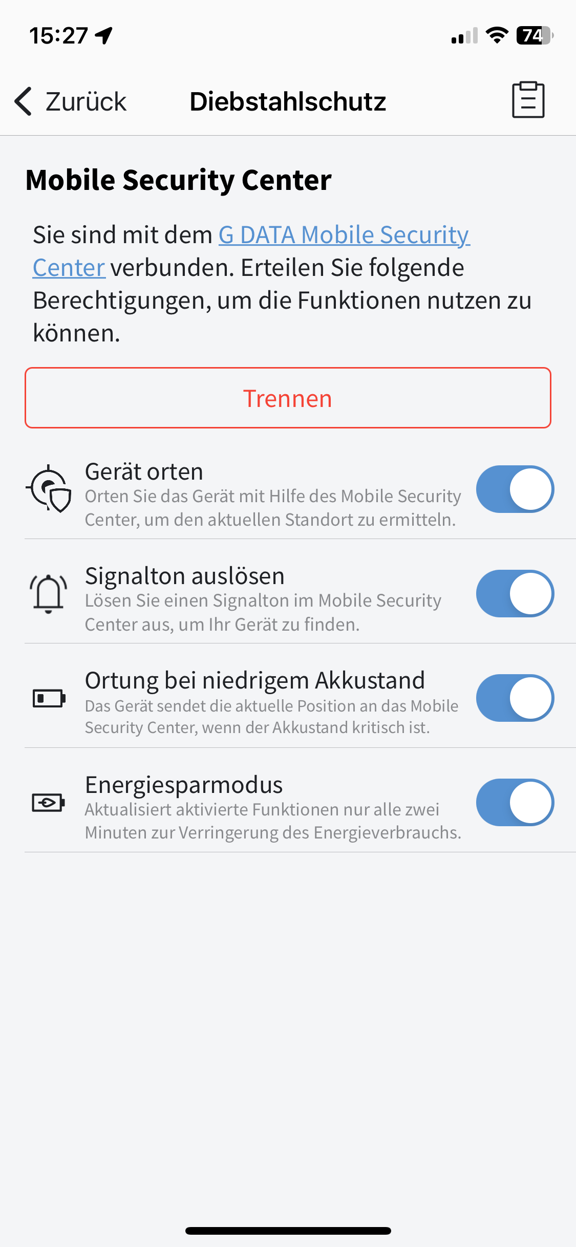 G_DATA_Mobile Security_3.0_Diebstahlschutz_Übersicht