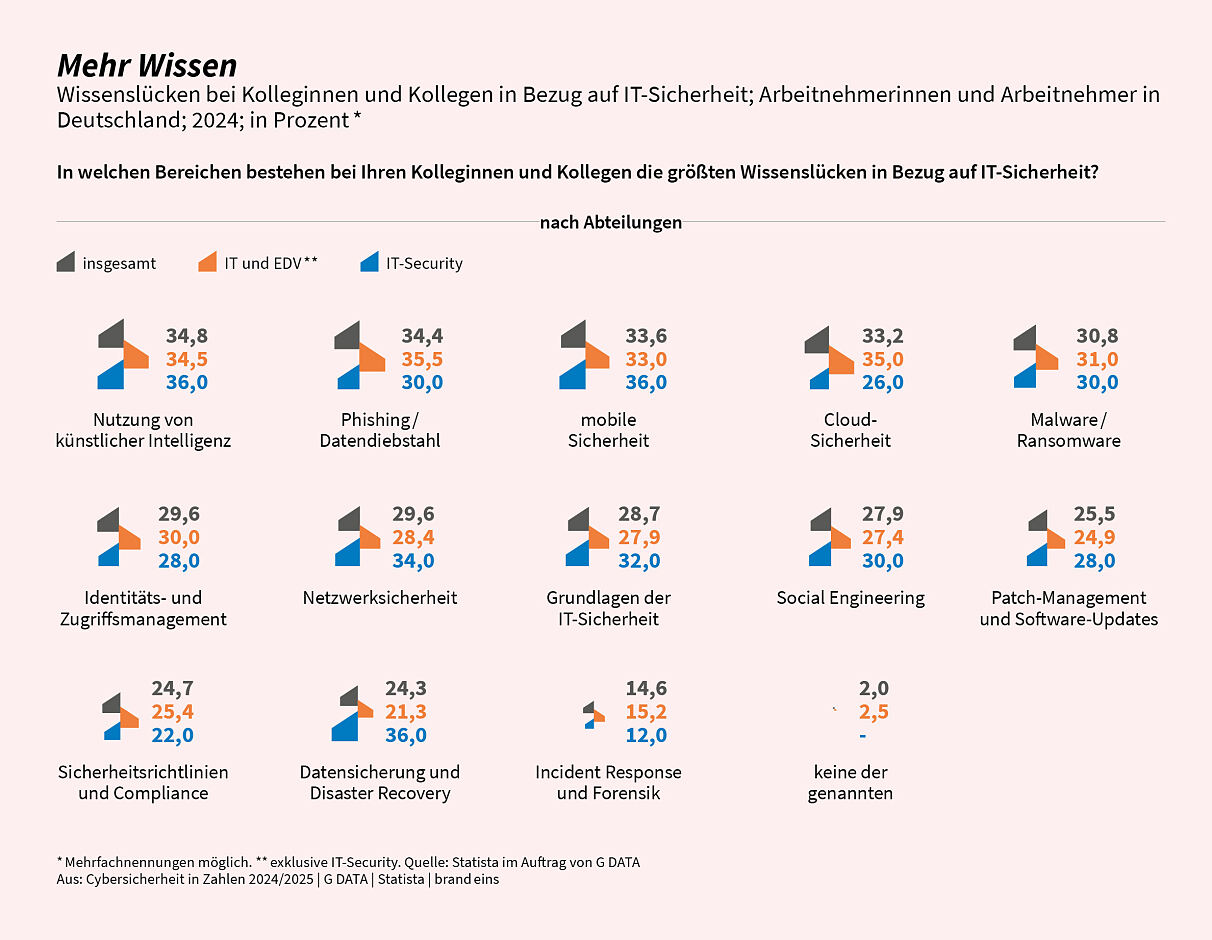 Security-Wissenslücken in Unternehmen